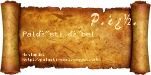 Palásti Ábel névjegykártya